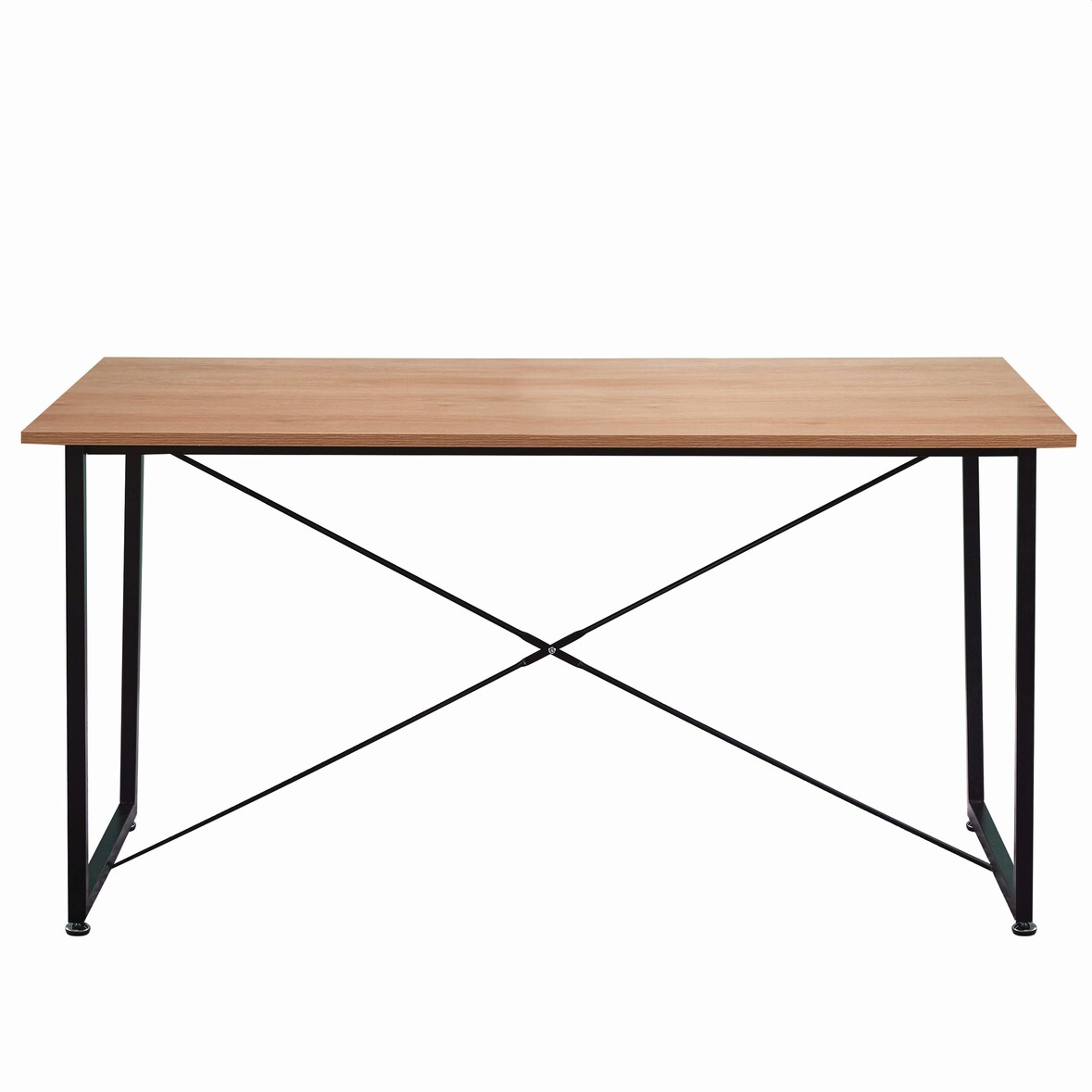 Möbilia Esstisch 140 x 70 cm | Tischplatte MDF in Akazie-Optik | Gestell Metall | B 140 x T 70 x H 73 cm | natur-schwarz | 12020041 | Serie TISCH