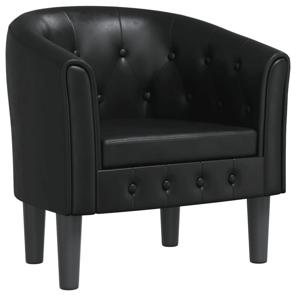 Chaise cabriolet noir similicuir Modèle Germonel