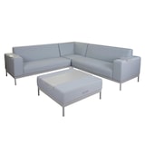 thumbnail of Alu-Garten-Garnitur HWC-C47, Sofa, Outdoor Stoff/Textil ~ blau mit Ablage, ohne Kissen