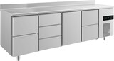 thumbnail of Gastro Kühltisch 2 Schubladen links&rechts 3 Schubladen Mitte 1 Tür Mitte, Aufkantung, Umluftkühlung 2330x700x850mm -2/+8°C