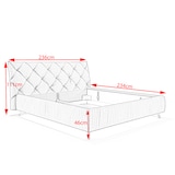 thumbnail of KAWOLA Bett ANNY Polsterbett Kopfteil niedrig Velvet silber 200x200cm