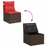 thumbnail of vidaXL 9-tlg. Garten-Sofagarnitur mit Kissen Braun Poly Rattan Akazie