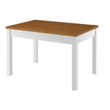 thumbnail of Zweifarbiger Tisch 80x120 Esstisch Tischplatte Eichefarben weiße Beine Massivholz 90.70-51AE