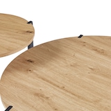 thumbnail of Conjunto de 2 Mesas de Centro em metal e MDF com efeito madeira, modernas, versáteis para sala de estar, quarto, salas de espera, mesas redondas –ELON