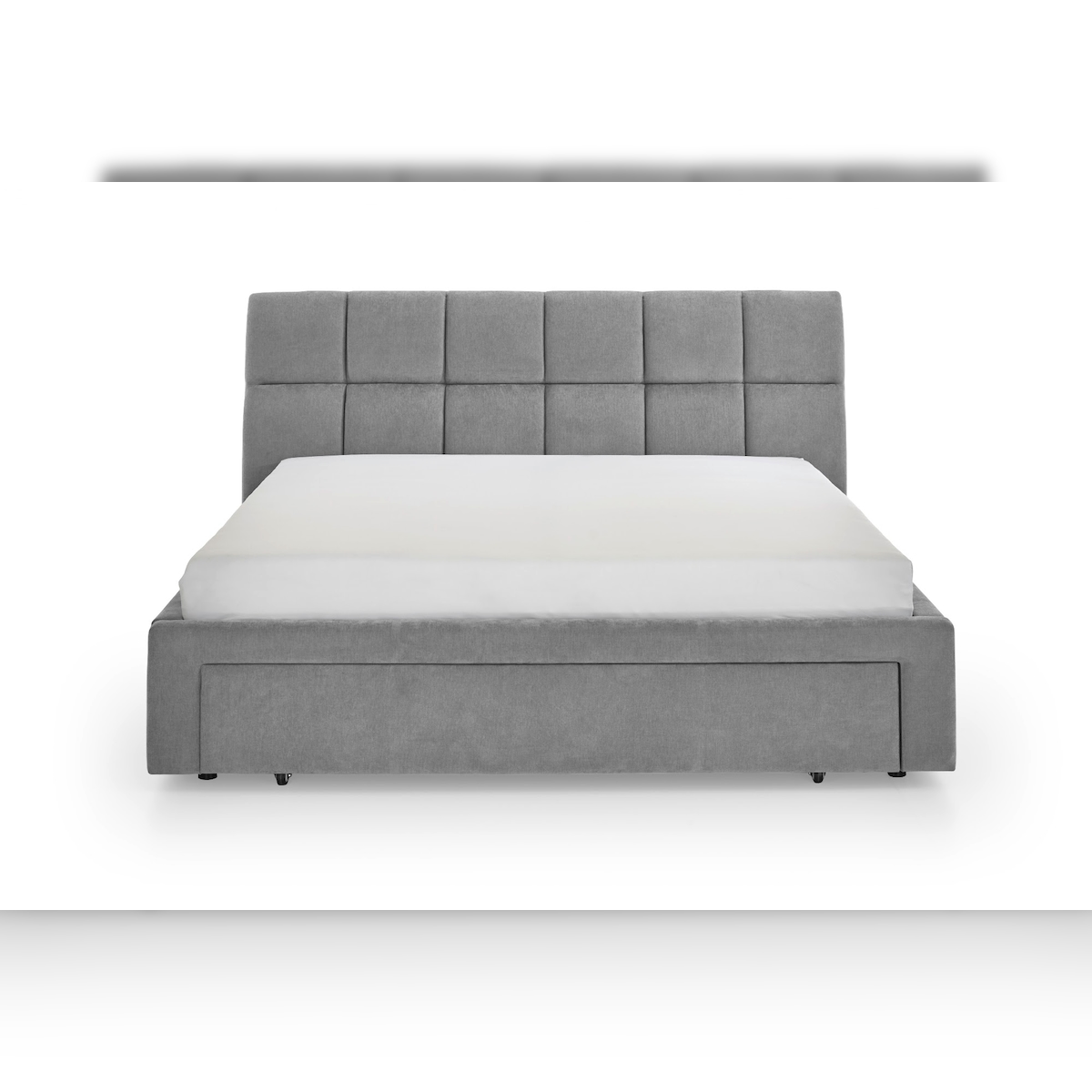 Meise Möbel Polsterbett Canyon 180x200 cm | Doppelbett | Bettgestell | Hundebett-Schubkasten inkl. Kissen | Strukturstoff Grau
