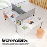 thumbnail of bümö höhenverstellbarer Schreibtisch H-Serie 180x100 cm in weiß, Gestell in Silber - großer PC Tisch für's Büro manuell höhenverstellbar,