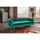 thumbnail of KAWOLA Sofa NARLA Chesterfield 3-Sitzer Velvet grün