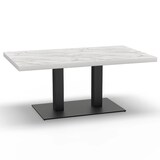 thumbnail of Gastro Loungetisch 110x60 cm | Marmor Weiß | Gusseisengestell | 45 cm Höhe