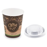 thumbnail of 100x Kaffeebecher M 'Coffee To Go' Cappuccino mit Trinkdeckel 200ml 280ml