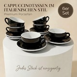thumbnail of Muvell 6er Cappuccino / Kaffee-Set "Rimini" inkl. Tasse 200ml + Untertasse 16cm, schwarz