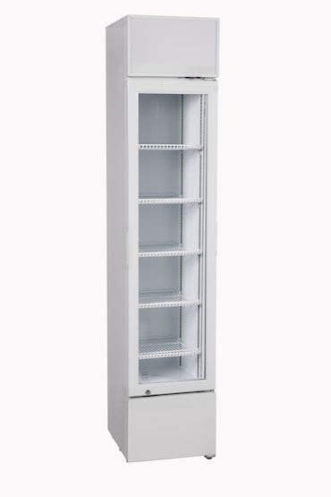 METRO PROFESSIONAL Enfriador de bebidas estrecho GSC2133, metal/cristal, 39 x 47,5 x 188 cm, 133L, refrigerac. estática, 200 W, con cerradura, blanco