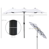 thumbnail of Ombrellone da Giardino Doppio 285x147x227 cm  in Acciaio e Poliestere Bianco