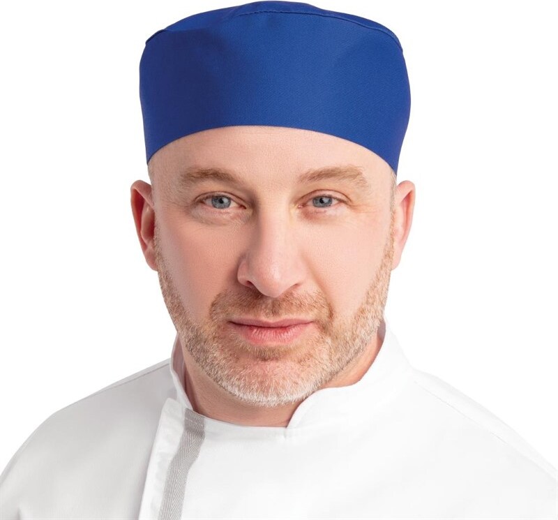 Gastronoble Whites Skull Cap Kochmütze königsblau