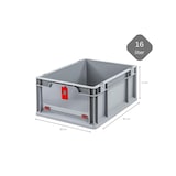 thumbnail of PROREGAL Eurobox NextGen Insight Cover | HxBxT 17x30x40 | 16 Liter | Niedrig/Rot | Eurobehälter, Transportbox, Transportbehälter, Stapelbehälter