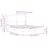 thumbnail of vidaXL Bettrahmen mit Kopfteil Hellgrau 140 x 200 cm Samt