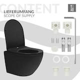 thumbnail of ECD Germany Hänge-WC kurz 49 cm Schwarz matt – spülrandlos, Nano-Versiegelung, WC-Sitz Softclose abnehmbar, Tiefspüler Keramik