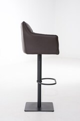 thumbnail of Barhocker SIHAR - Kunstleder Braun 64x45x88 cm Schwarz | Barstuhl Höhenverstellbar Mit Lehne Drehbar Tresenhocker Tresenstuhl Kneipenhocker