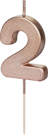 thumbnail of Geburtstagskerze Zahl 2 Zahlenkerze 4,5cm Kuchenkerzen Tortenkerzen Geburtstag Jubiläum Jahrestag Partydeko Geburtstag Tortendeko Rosegold