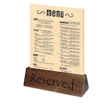 thumbnail of Letreros de mesa y portamenús Olympia 'Reservado' de madera de acacia (10 piezas)