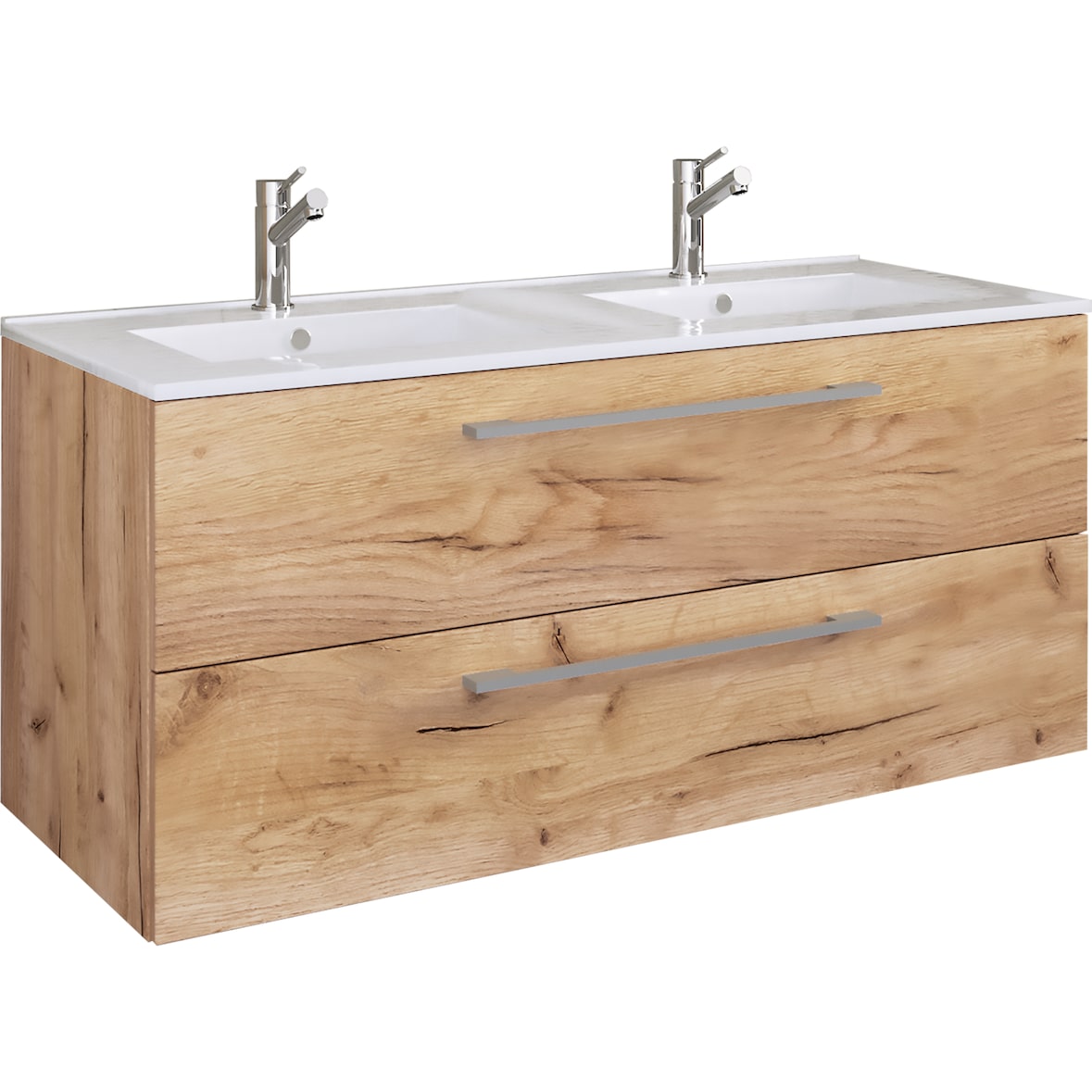 VCM Badmöbel Waschtisch Budasi Honig-Eiche H. 51 x B. 112 x T. 46 cm