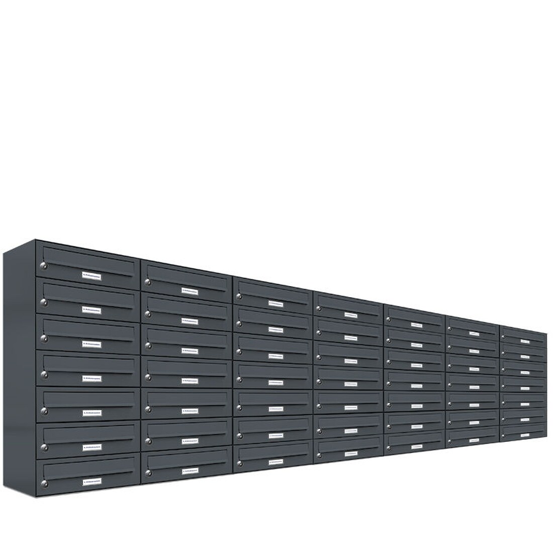 AL Briefkastensysteme 49 Fächer Premium Wand Briefkasten Anlage in RAL 7016 Anthrazit Grau, Post A4, robust, wetterfest, Artikelnummer: 132P49EA7P7016