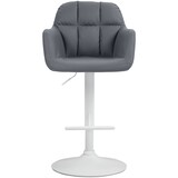 thumbnail of Sgabello da bar Natoma in similpelle grigio/Metallo bianco opaco