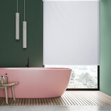 thumbnail of Relaxdays Duschrollo, 140x240 cm, Seilzugrollo für Dusche & Badewanne, Decke & Fenster, Badrollo wasserabweisend, weiß