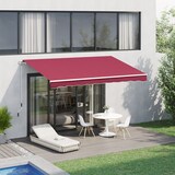thumbnail of Outsunny Toldo Manual 395x245 cm Toldo para Patio Balcón Terraza y Jardín con brazo articulado de Aluminio y tela de Poliéster de 280g/m2 (Rojo)