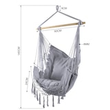 thumbnail of Rebecca Mobili Amaca Poltrona sospesa Sedia a dondolo Grigia per Giardimo con Cuscini a Appendere