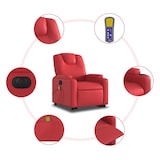 thumbnail of vidaXL Massagesessel mit Aufstehhilfe Elektrisch Rot Kunstleder