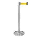 thumbnail of Danieli Store | Barrera de delimitación de acero cepillado con cinta extensible hasta 3 m | Base cónica y cinta amarilla de 3 m