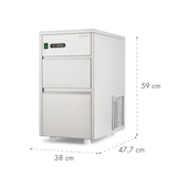 thumbnail of Powericer XXXL Eiswürfelmaschine 260W 50kg/Tag 10kg Behälter Edelstahl Silber