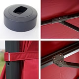 thumbnail of Gastronomie-Ampelschirm HWC-A96, Sonnenschirm, rund Ø 3m Polyester Alu/Stahl 23kg ~ bordeaux mit Ständer