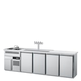 thumbnail of Chromonorm Getränketheke, 2 Becken links, 4 Türen, mit Abdeckung, Steckerfertig