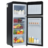 thumbnail of Retro-Kühlschrank 92L Gesamtvolumen 28L Gefrierfach Schwarz 105x41x45 cm 7 Temperaturstufen 45dB energieeffizient