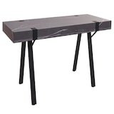 thumbnail of Konsolentisch HWC-L54, Telefontisch Arbeitstisch Beistelltisch Ablagetisch, Metall 75x100x40cm ~ Marmor-Optik grau