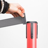 thumbnail of Danieli - Colonnina Segnapercorso con Nastro Estensibile Fino a 3 metri. Metallo Rosso, Base Anti-inciampo (Grigio)