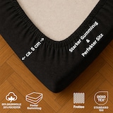 thumbnail of EXKLUSIV HEIMTEXTIL Frottee Spannbettlaken 180 - 200 x 200 cm Schwarz 80% Baumwolle 20% Polyester  Öko - Tex Zertifiziert Bed-Sheet Bettlaken Spannbet