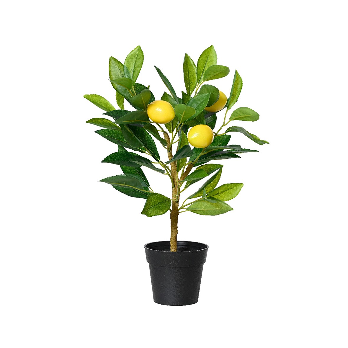 Künstlicher Zitronenbaum 43cm im Topf Kunstpflanze Zitronenbäumchen Topfpflanze Zitrone Frühlingsdeko Osterdeko Sommerdeko Zitruspflanze Gelb Grün