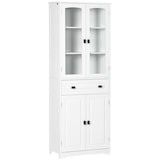 thumbnail of HOMCOM alacena de cocina aparador de comedor mueble auxiliar con 4 puertas 1 cajón y 2 estantes ajustables para salón 60x30x160 cm blanco