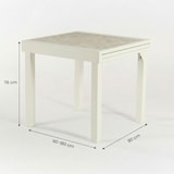 thumbnail of Mesa de terraza extensible de aluminio blanco roto 90-180cm