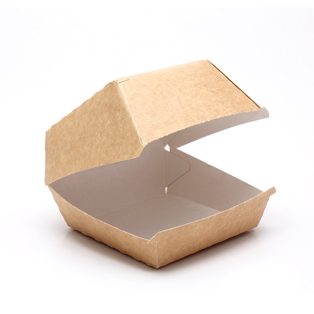 MAKRO Professional Envase de cartón kraft para hamburguesa 13x13x7,5 cms - Caja de 600 uds