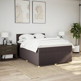 thumbnail of vidaXL Boxspringbett mit Matratze Dunkelbraun 140x190 cm Stoff