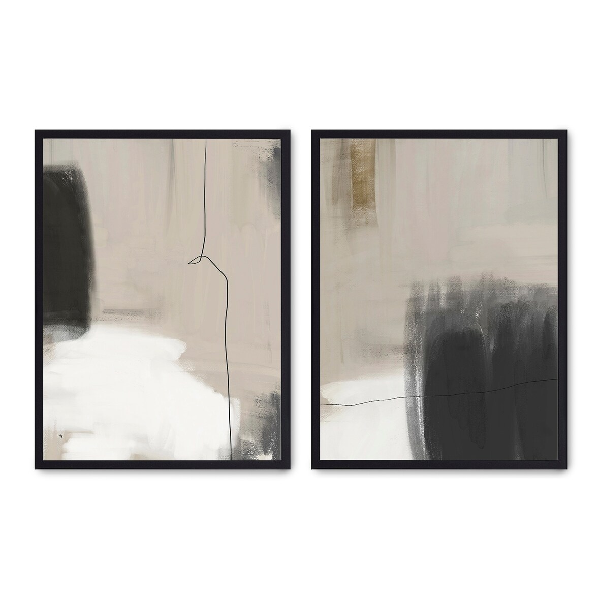 Set compuesto por dos cuadros con marco negro 50x70cm Referencia Padre: SET 018  impreso en papel de calidad premium de 180gr.