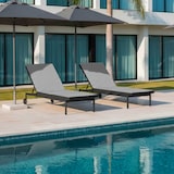 thumbnail of Set di 2 cuscini per lettino prendisole, 186 x 53 cm, neri Oviala