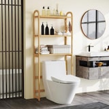 thumbnail of COSTWAY Estante de Baño de Bambú de 3 Niveles, Estante de Baño, Gabinete Superior, Independiente, Mueble de Baño con 3 Ganchos