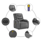 thumbnail of vidaXL Massagesessel mit Aufstehhilfe Elektrisch Grau Kunstleder