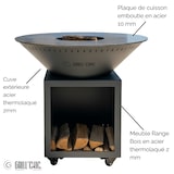 thumbnail of braciere classico acciaio 83 grigio antracite doppia vasca