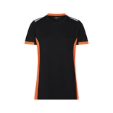thumbnail of DASSY® Tampico Women Damen-T-Shirt, Logix, Rundhals, COPES 03, Reflexdetails, OEKO-TEX® Standard 100, Art. 710070 schwarz/fluo orange 2XL