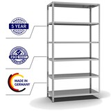 thumbnail of PROREGAL Fachbodenregal Schraubsystem | Grundregal | HxBxT 250x130x60cm | 6 Ebenen | Fachlast 350 kg | Beidseitig nutzbar | Verzinkt